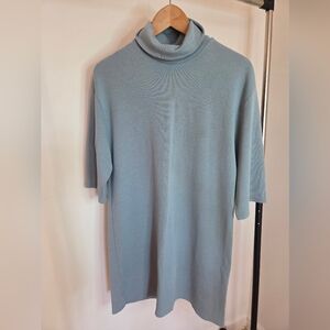 Zara Steel Blue Turtleneck Top